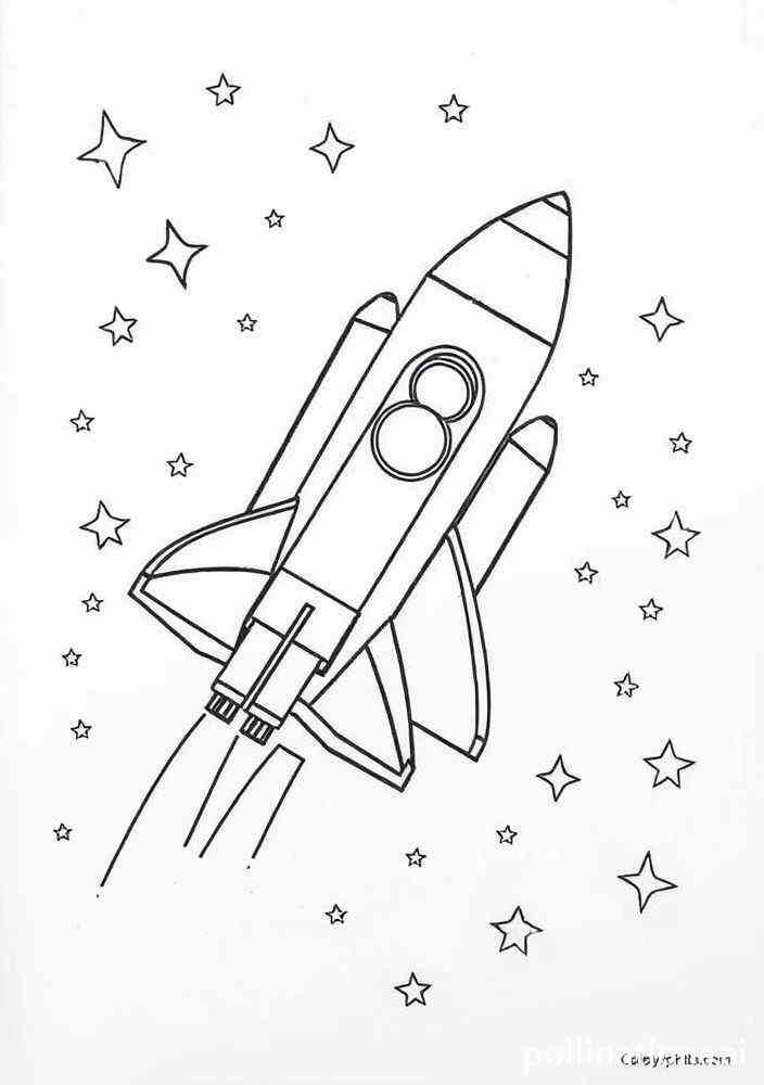Desenho de Aeronave Espacial para Colorir
