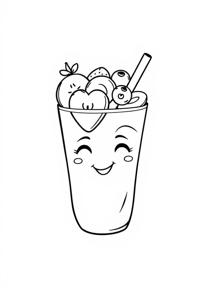 Desenho de Água-Grossa Kawaii para colorir