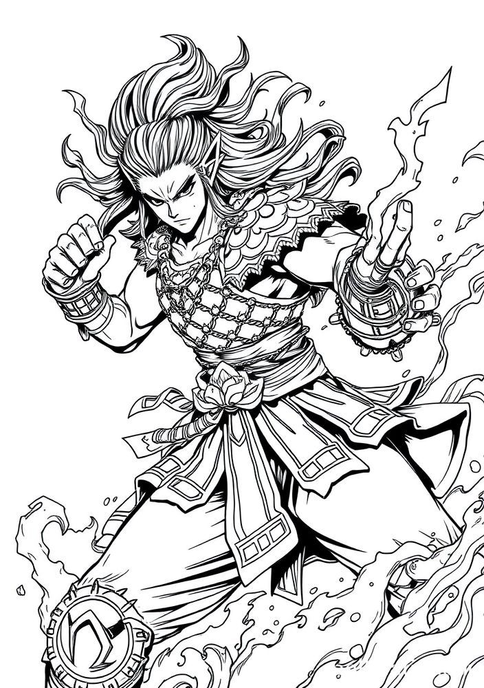 Desenho de Akaza para colorir