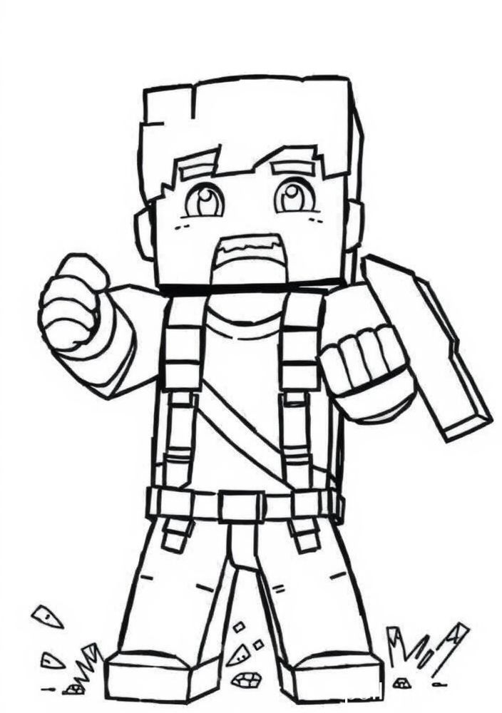 Desenho de Alex do Minecraft para colorir