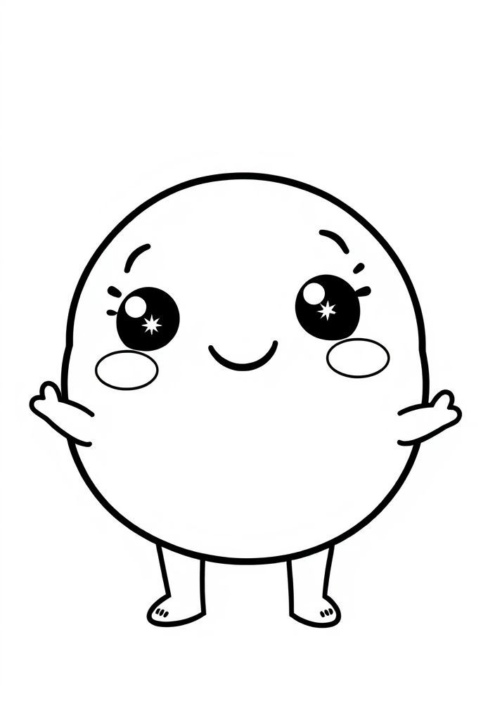 Desenho de Almôndega Kawaii para Colorir