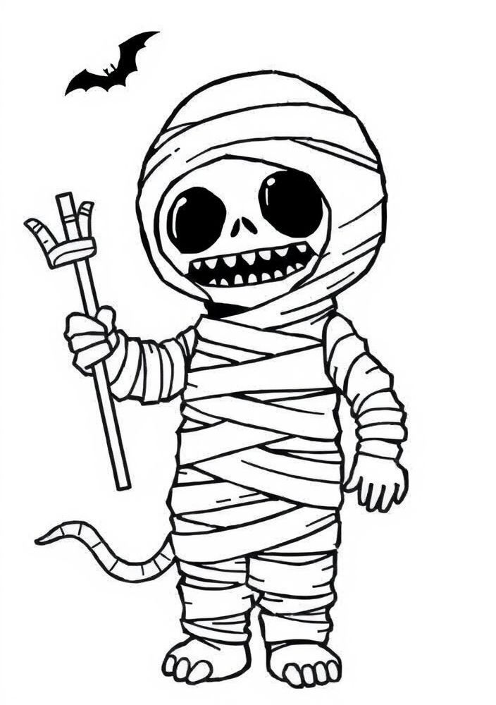 Desenho de Amedrontador de Múmia para colorir