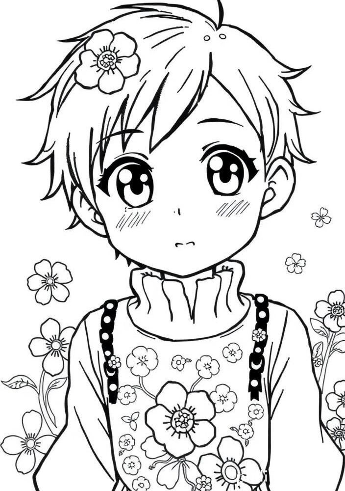 Desenho de Aoi Kanzaki com um acompanhamento para colorir