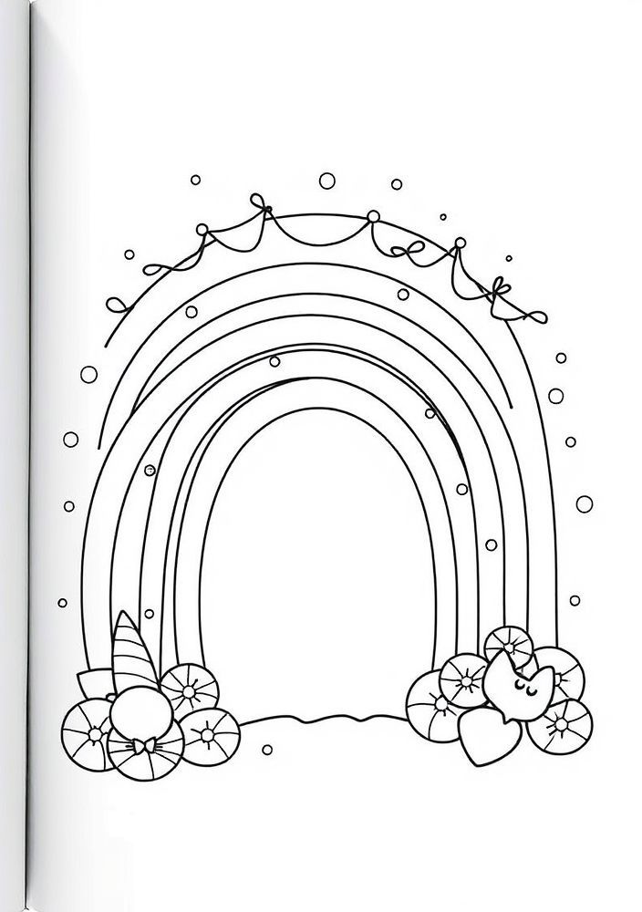 Desenho de Arco-íris do Carnaval para colorir