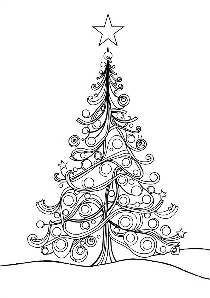 Desenho de Árvore de Natal Abstracto para colorir