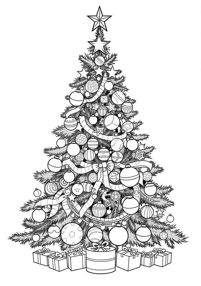 Desenho de Árvore de Natal para Colorir