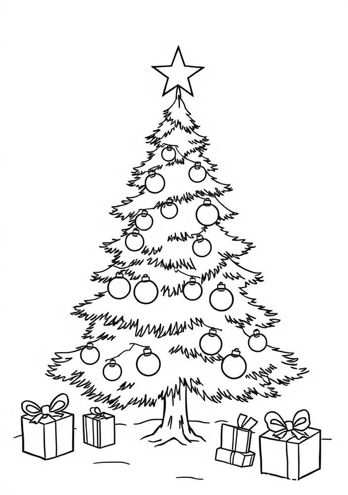 Desenho de Árvore de Natal para colorir