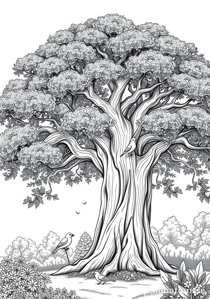 Desenho de Arvore do Jardim para colorir