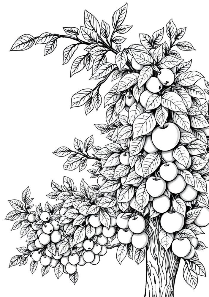 Desenho de Árvores Frutíferas para colorir