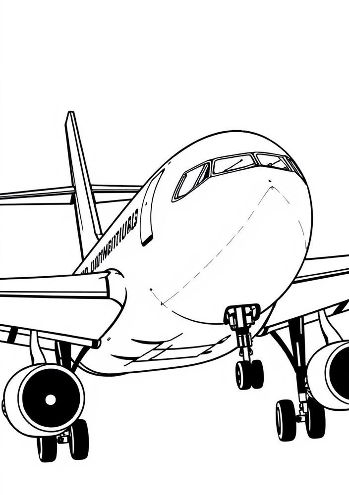 Desenho de Avião Comercial para colorir
