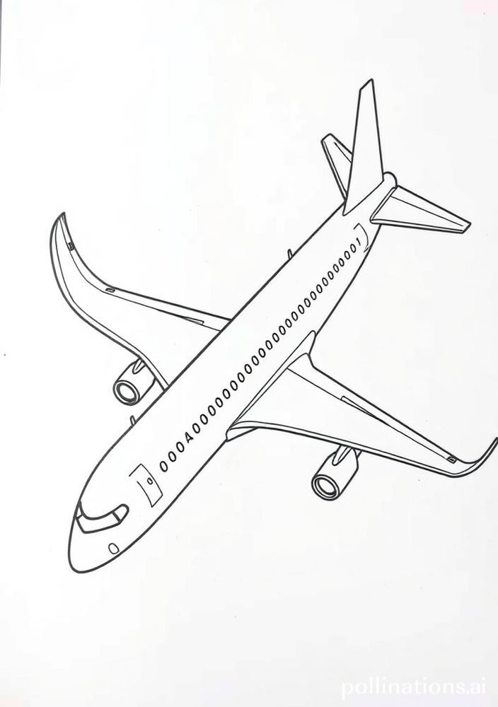 Desenho de Avião Comercial para colorir