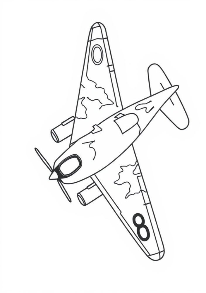 Desenho de Avião Militar para Colorir