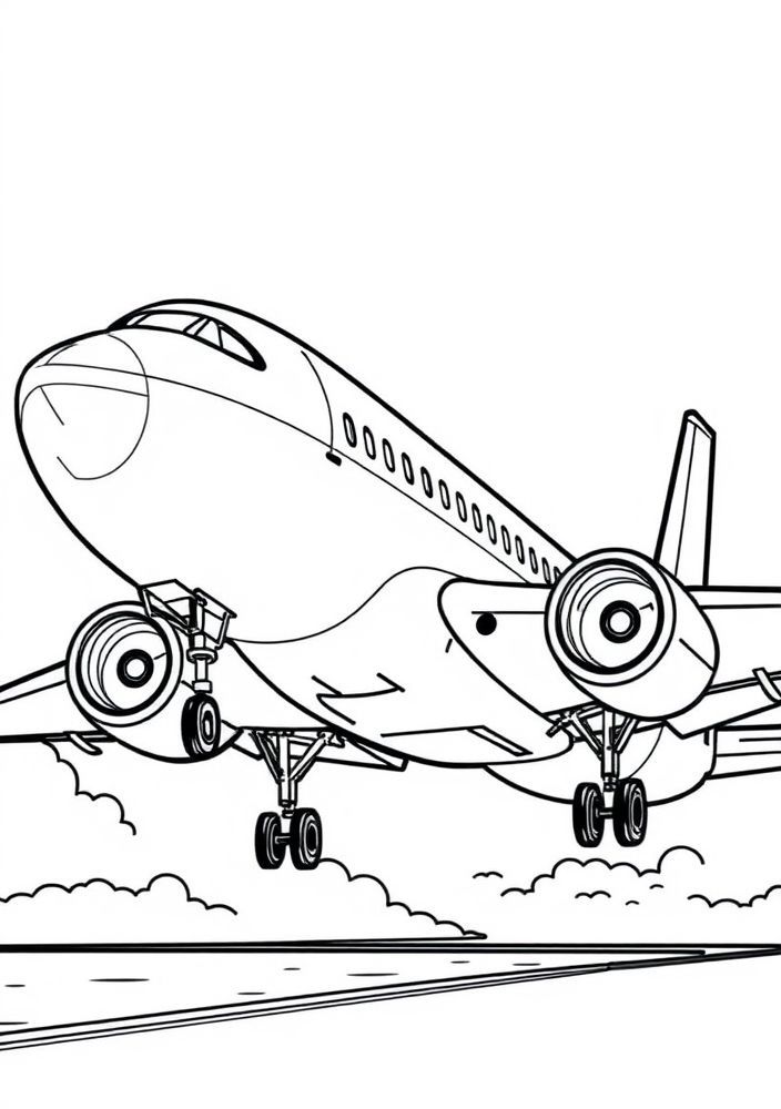 Desenho de Avião Moderno para colorir