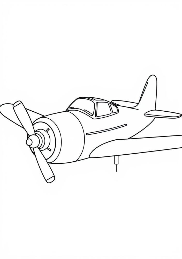 Desenho de Avião Monomotor para colorir