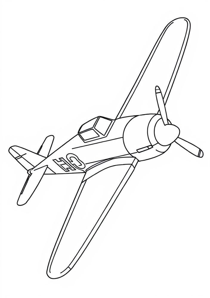 Desenho de Avião da Segunda Guerra Mundial para colorir