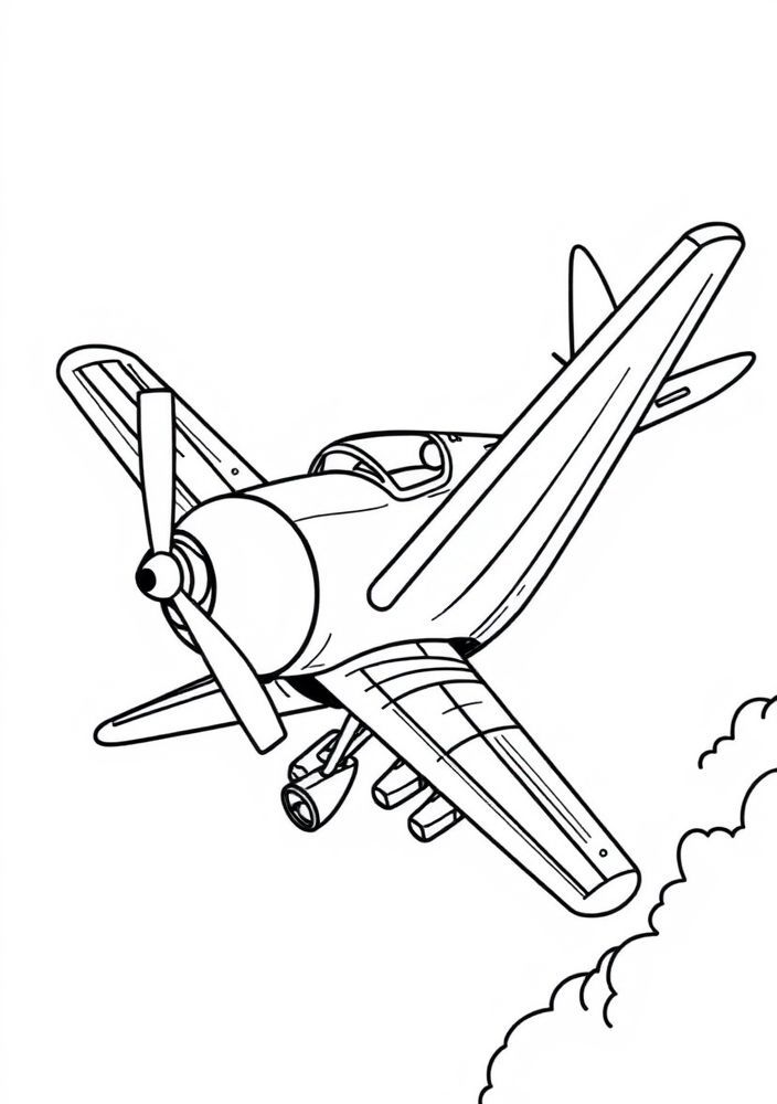 Desenho de Avião de Acrobacia para colorir