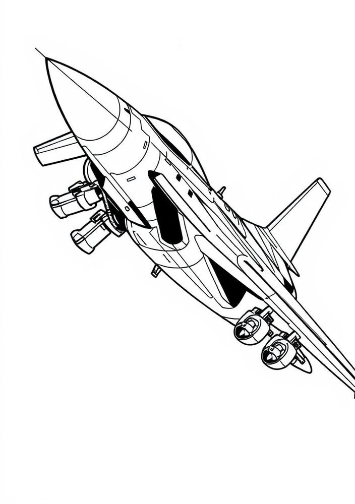 Desenho de Avião de Combate para Colorir