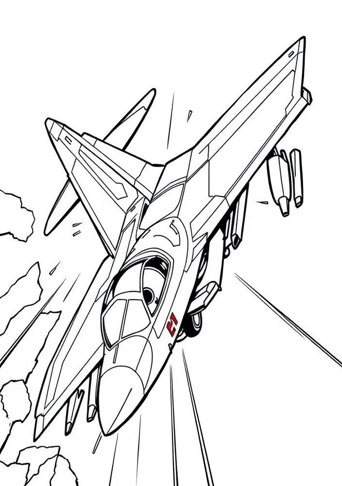 Desenho de Avião de Combate para colorir