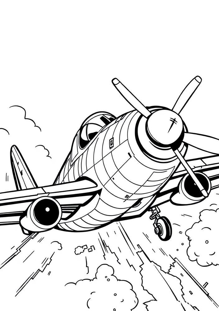 Desenho de Avião de Combate para colorir