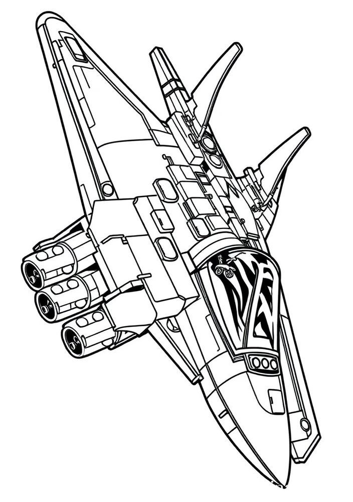 Desenho de Avião de Guerra Lego para Colorir