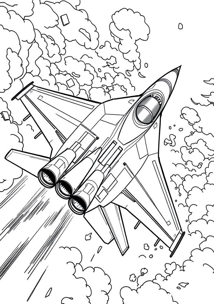 Desenho de Avião de Lutador para Colorir