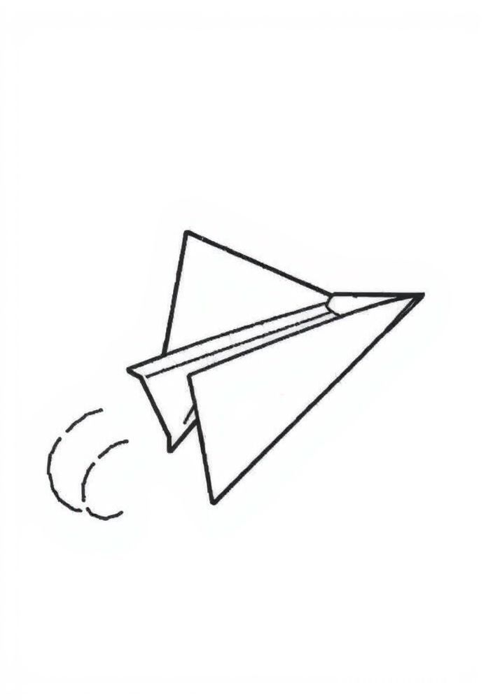 Desenho de Avião de Papel para colorir