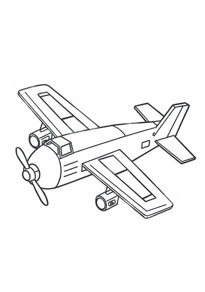 Desenho de Avião de Papelão para colorir