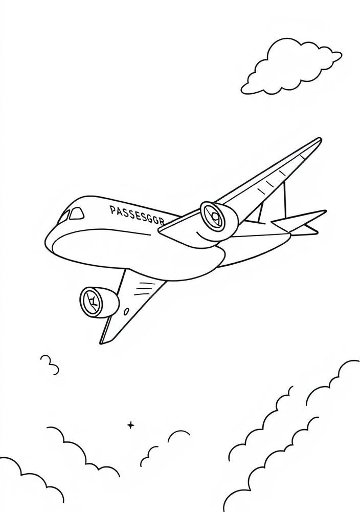Desenho de Avião de Passaggers para Colorir