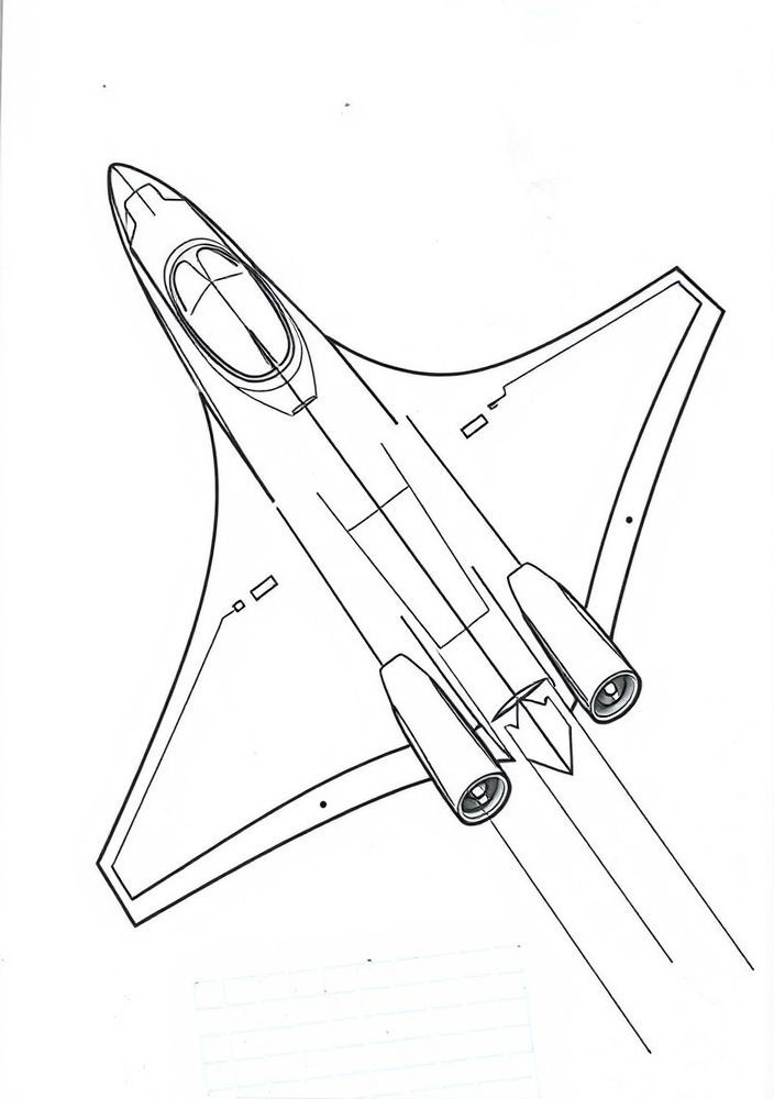 Desenho de Avião do Futuro para colorir