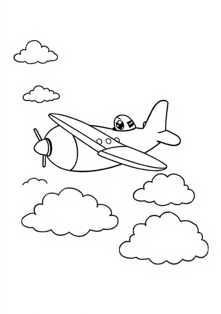 Desenho de Avião para colorir