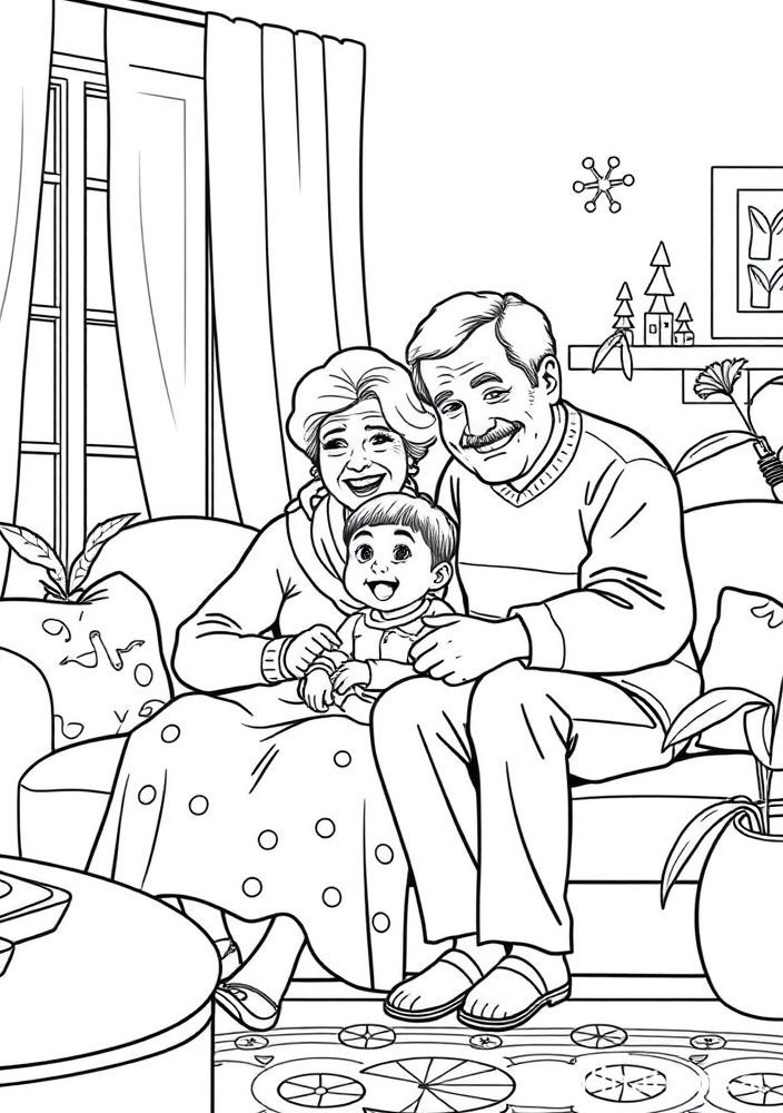 Desenho de Avós comnetos para Colorir