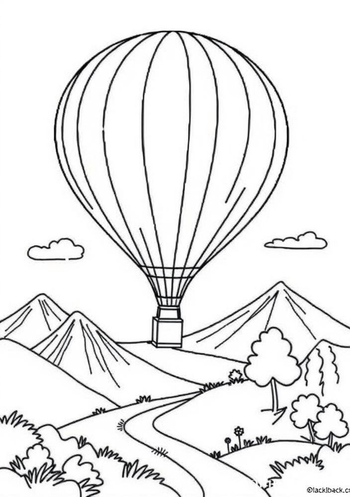 Desenho de Balão de Ar Quente para Colorir
