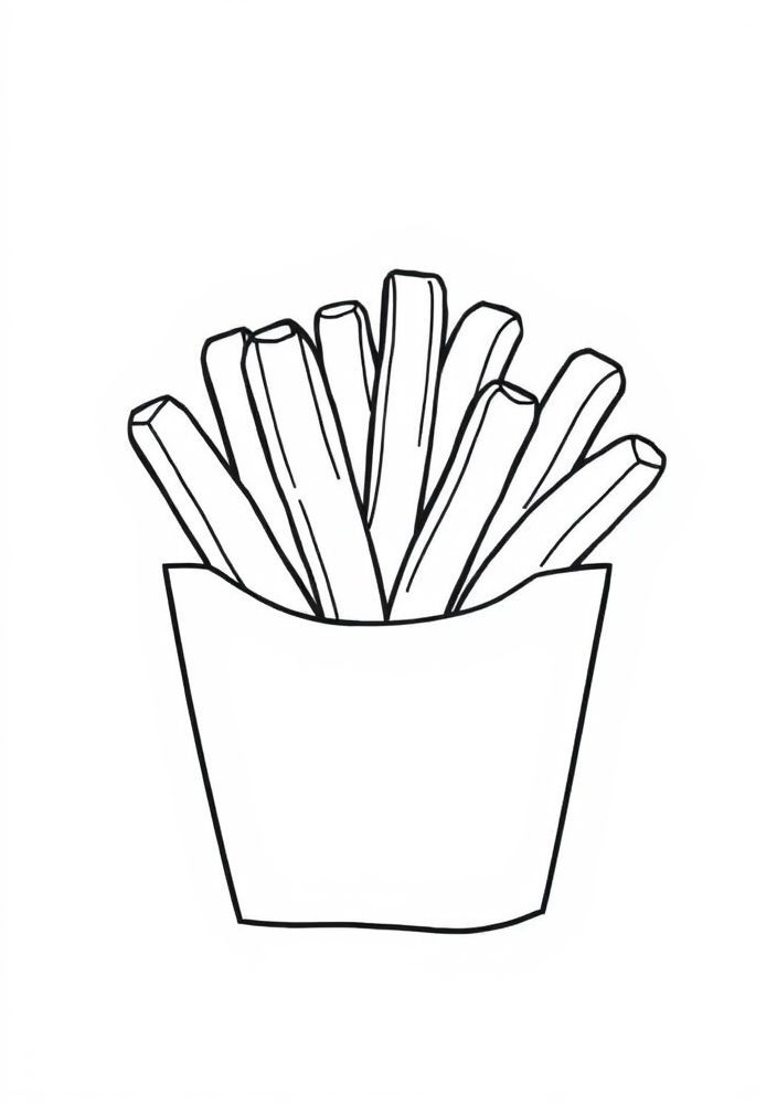 Desenho de Batata Frita para Colorir