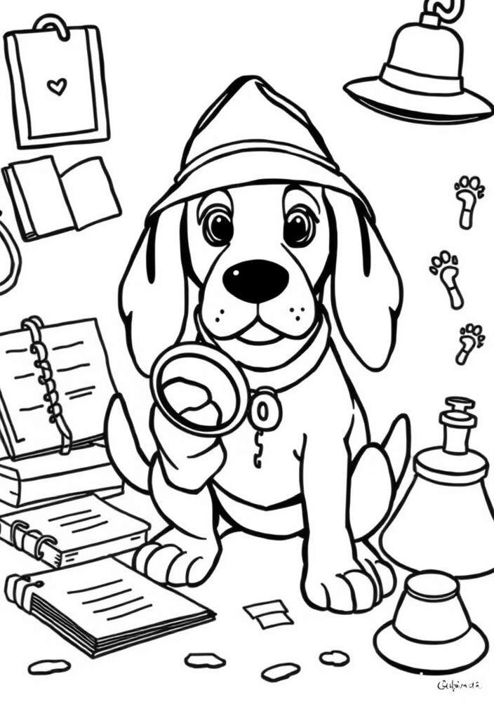 Desenho de Beagle Investigador para colorir