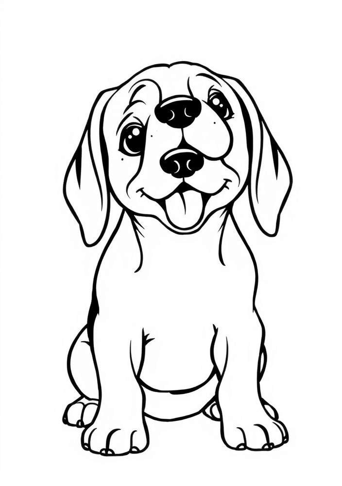 Desenho de Beagle brincalhão para colorir