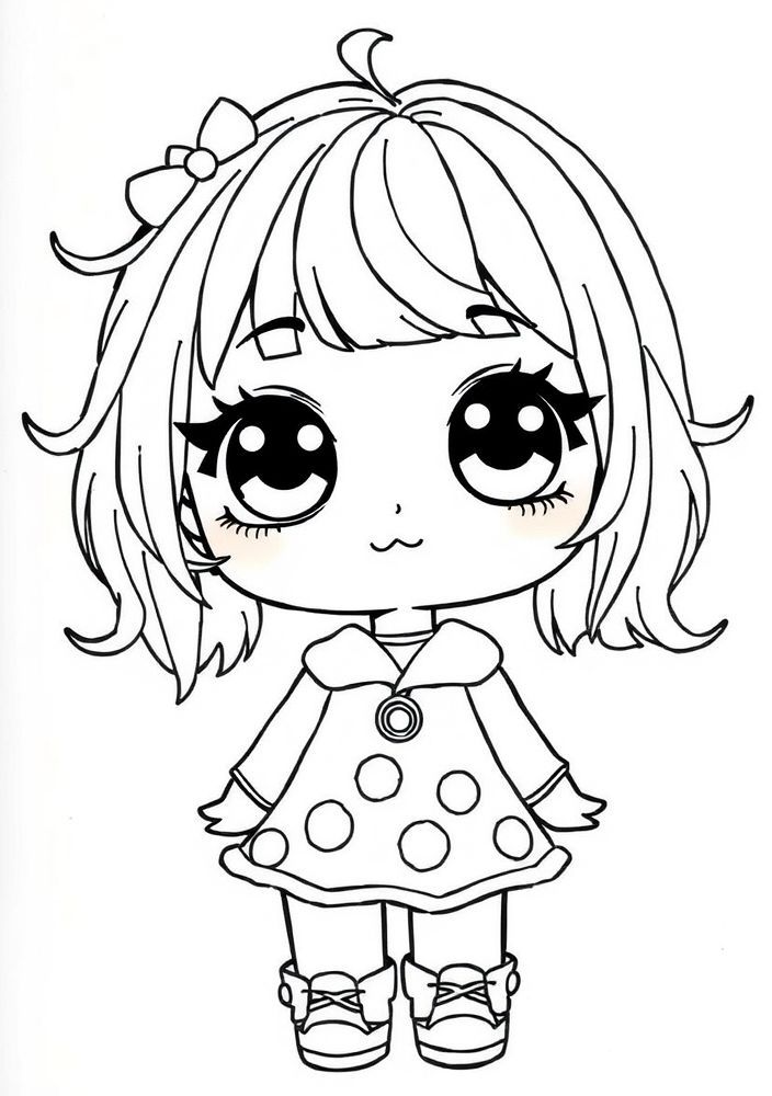 Desenho de Boneca Anime para colorir