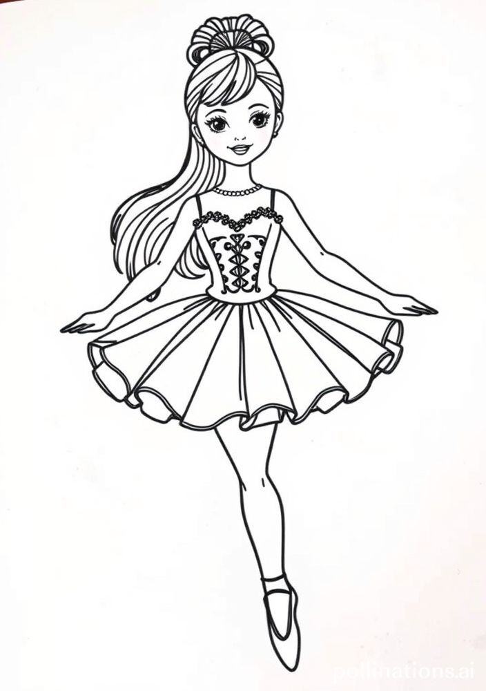 Desenho de Boneca Bailarina para colorir