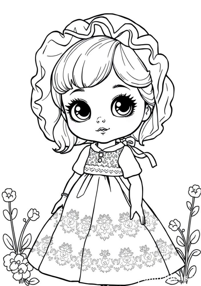 Desenho de Boneca Clássica para colorir