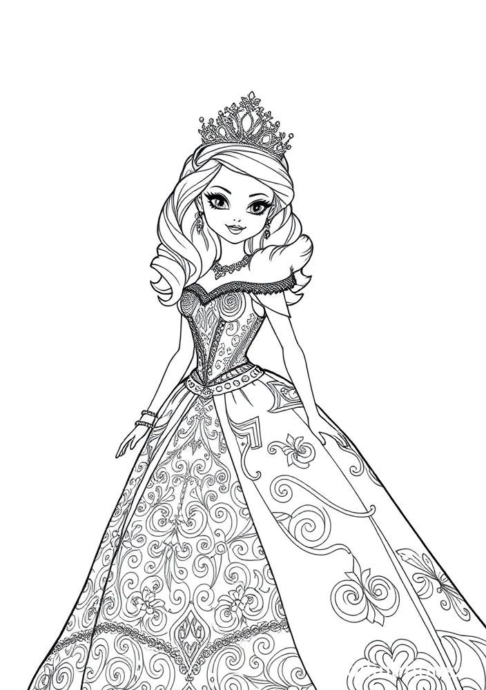 Desenho de Boneca Princesa para colorir