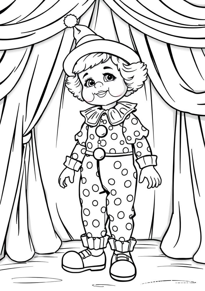 Desenho de Boneca de Circo para colorir