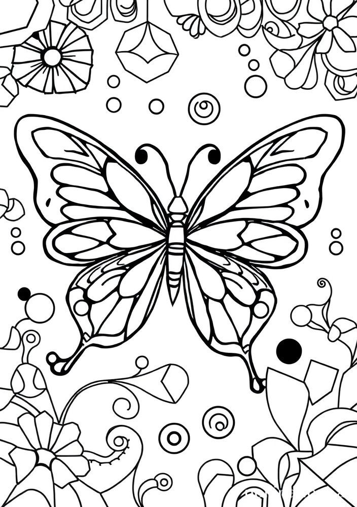 Desenho de Borboleta Abstracta para colorir