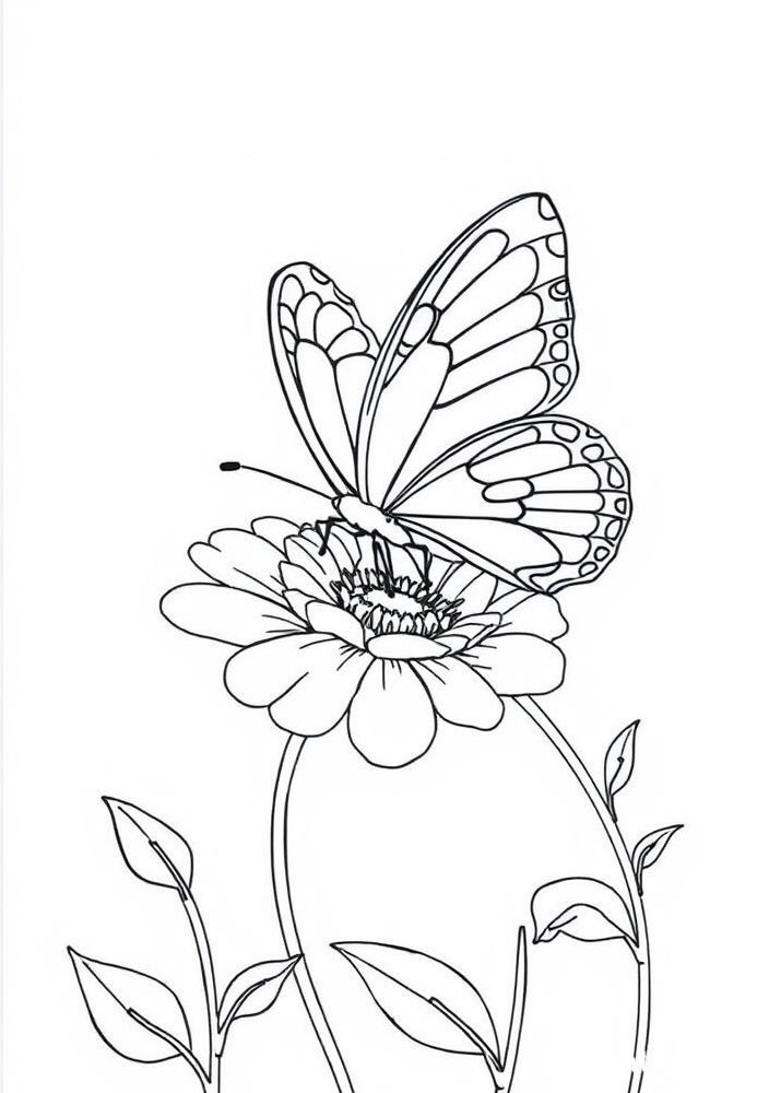 Desenho de Borboleta Aninhada para Colorir