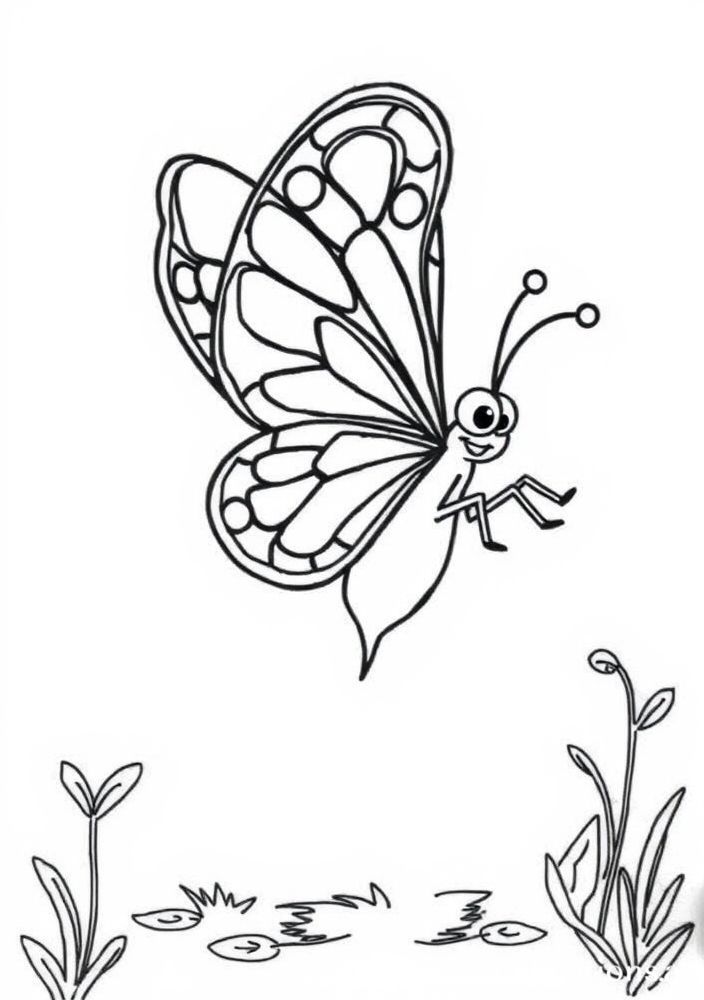 Desenho de Borboleta Dançante para Colorir