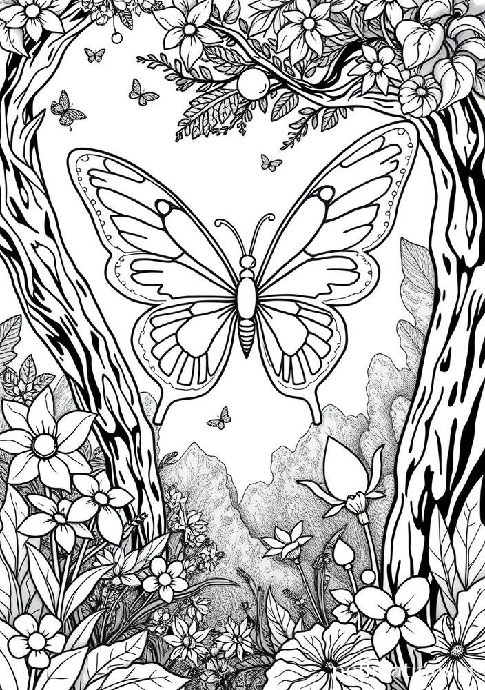 Desenho de Borboleta Fantasy para colorir