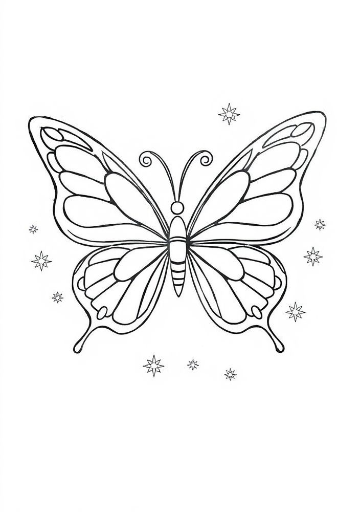 Desenho de Borboleta Mágica para Colorir