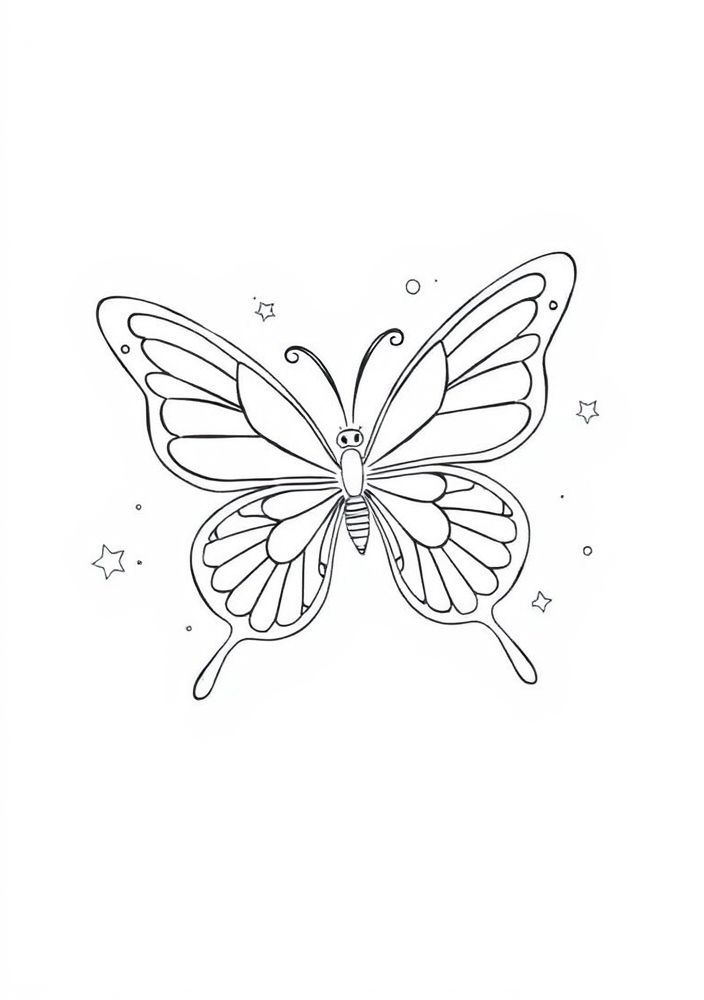 Desenho de Borboleta Radiante para Colorir