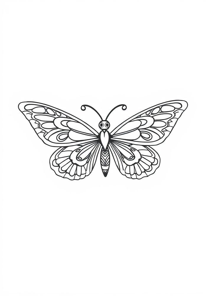 Desenho de Borboleta Tribal para colorir