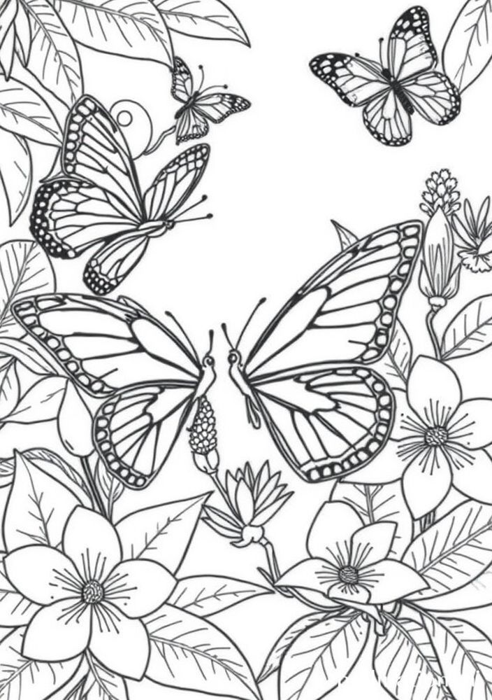 Desenho de Borboleta Tropicais para colorir