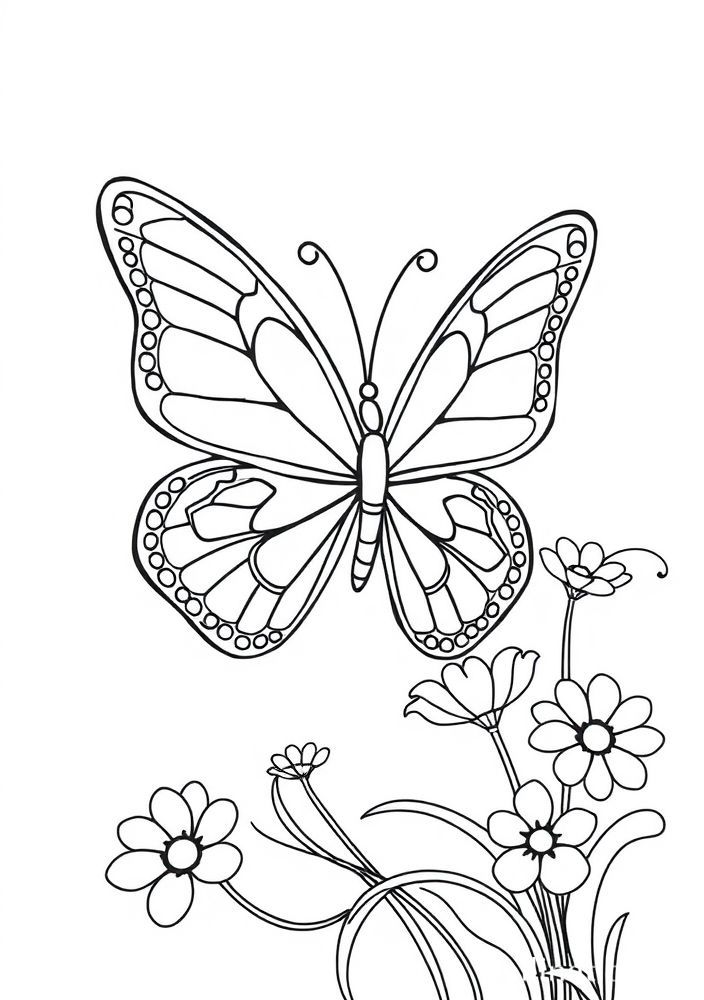 Desenho de Borboleta da Primavera para Colorir