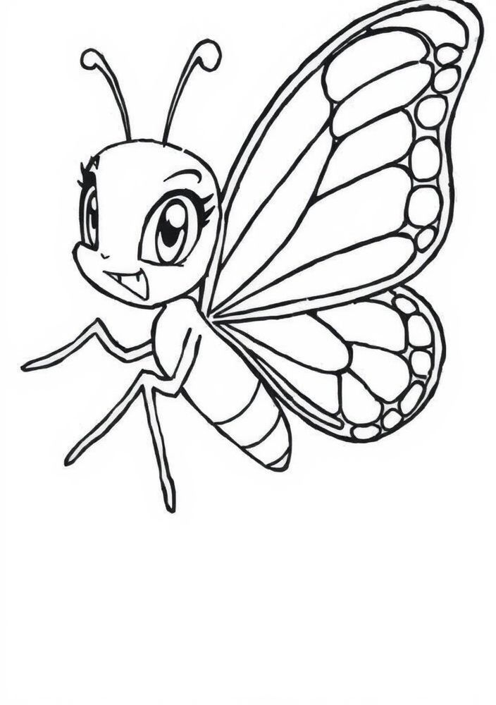 Desenho de Borboleta de Anime para colorir